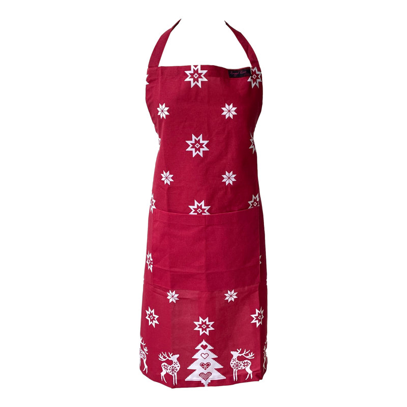 Christmas Bib Apron, Red