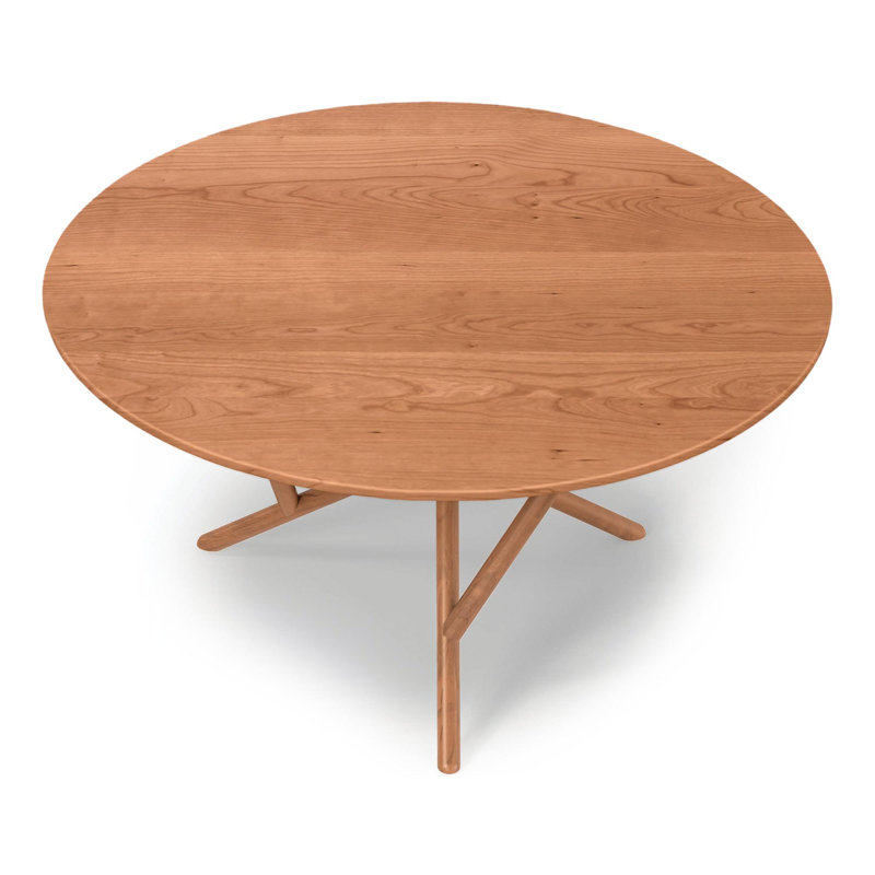 Baton - Table ronde à plateau fixe, H 30 po x L 60 po x l 60 po, Cerisier naturel, Cerisier naturel