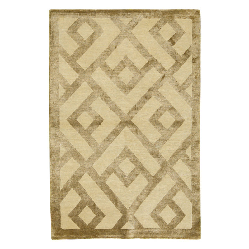 Tapis champagne noué à la main de haute qualité