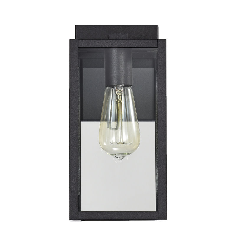 Lanterne murale d'extérieur 1 lumière noire matte, Ordinaire, H 11,25 po x l 5 po x P 6,25 po