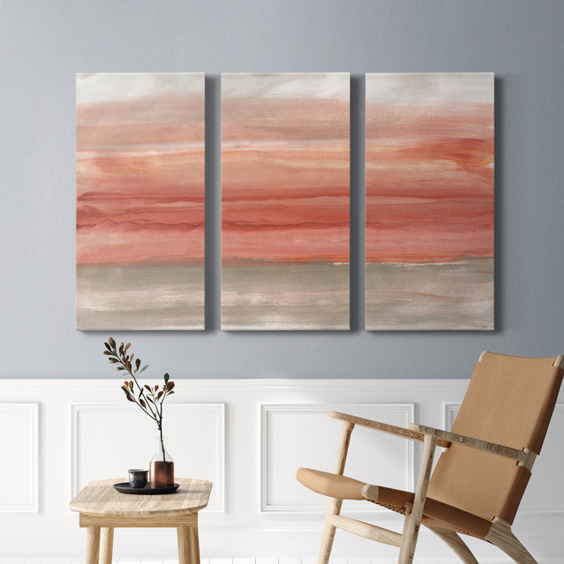 Oasis Sky - peinture sur toile tendue 3 pièces, H 48 po x l 96 po x P 1 po