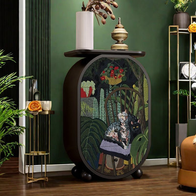 Commode ovale moderne et multifonctionnelle avec tiroir