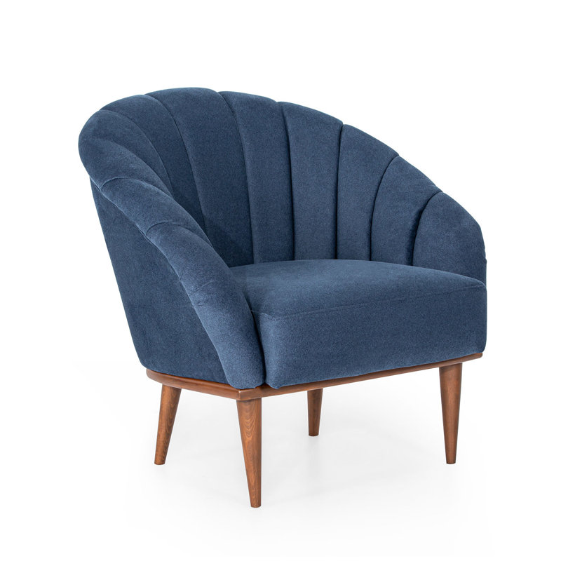 Fauteuil demi-tonneau en velours 42,91 po Marisela