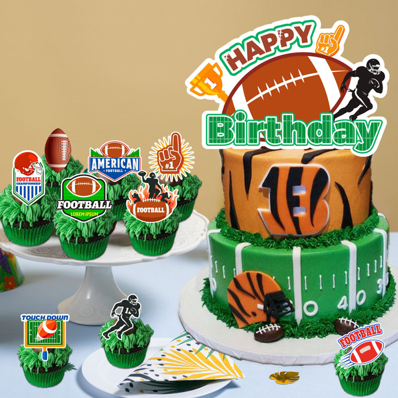 Ensemble de décoration de gâteau de football, 13 pièces