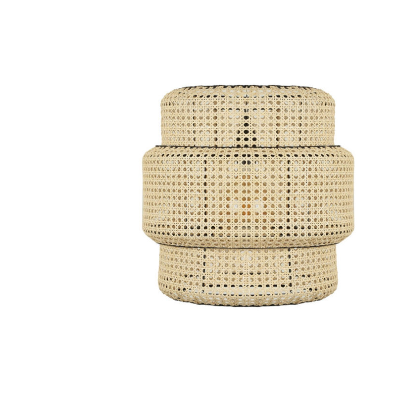 Lustre élégant en rotin, hauteur réglable 27,6 - 39,4 pouces | Design bohémien et scandinave, 15,7 pouces de diamètre | Pièces en métal avec peinture statique au four | Douille E27, 40 W maximum | Parfait pour les décorations du Sud-Ouest et de la