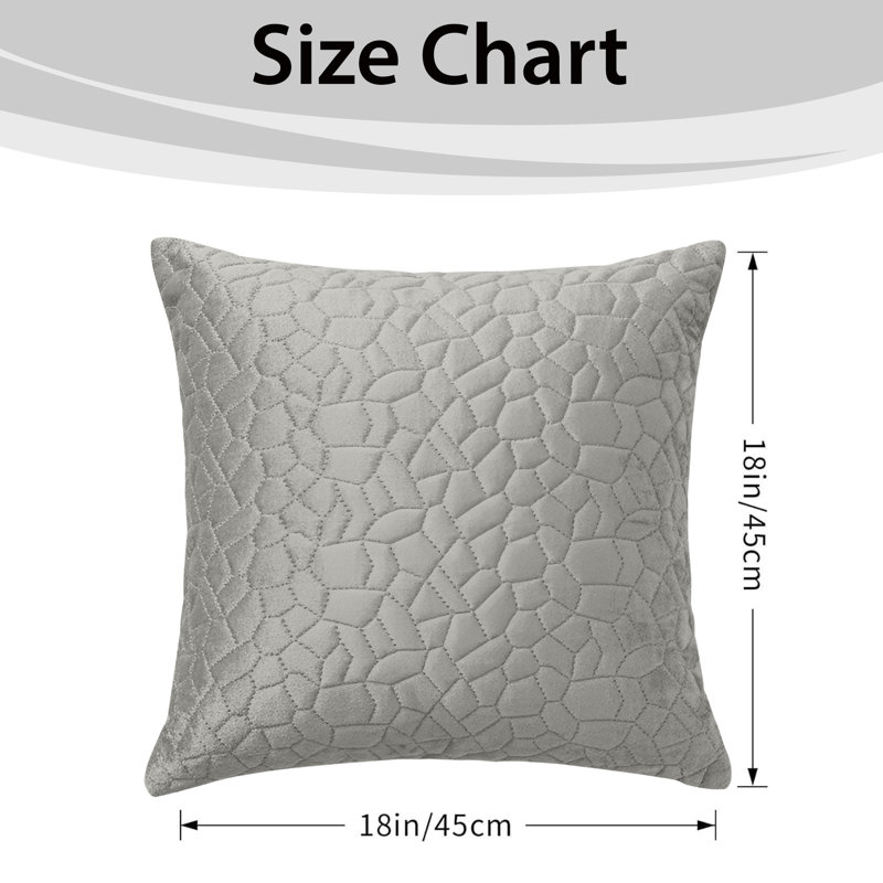 Aspire Homeware Geometric Square Velvet Cushion Covers, Silver, Pack of 12
