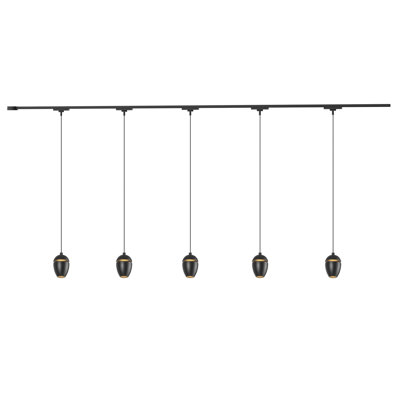 Eloa 5 Light Black dimmable 4000K LED Trilo Track Ceiling Kit