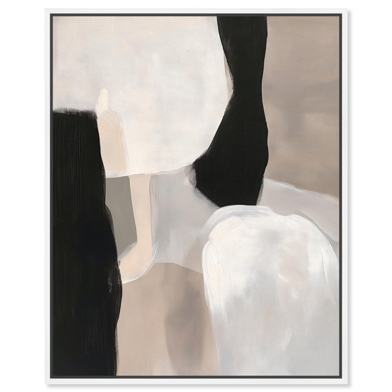 «Soft Shadowplay I Canvas Modern Boho» par Art Remedy, H 21 po x l 17 po, Cadre flottant blanc