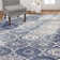 Tapis bleu marine à motif géométrique Montrel
