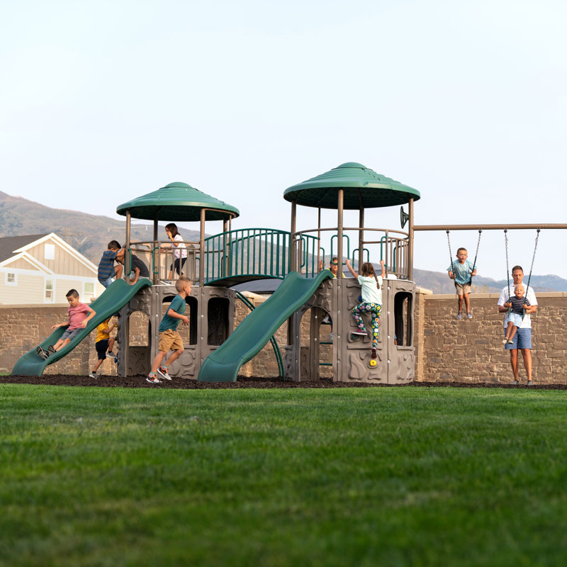 Double Adventure Tower With Monkey Bars