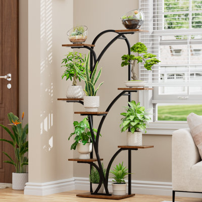 Support à plante d'intérieur avec étagère de culture 55,6 po