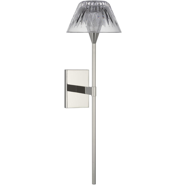 Waterford Blaze Sconce with Clear Crystal, Polished Nickel, 19" H x 5.75" W x 7.75" D