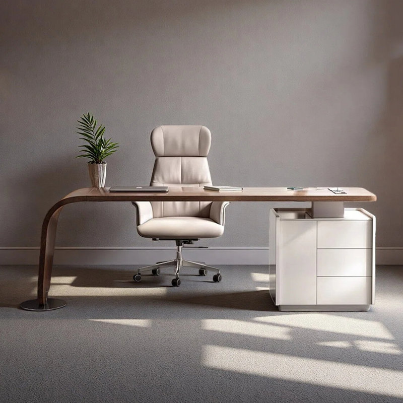High-end modern office desk, 29.53" H x 78.74" W x 27.56" D