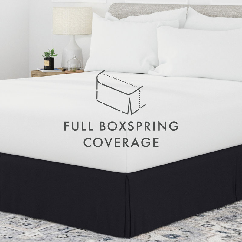 Full White Cotton Polyester Pleated Bed Skirt