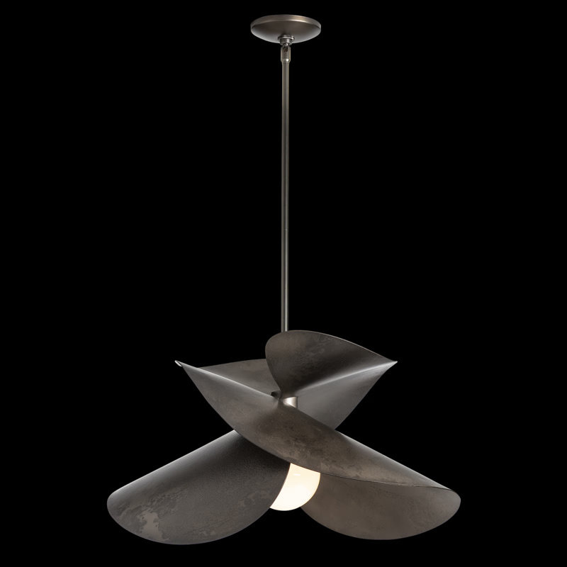 Hibiscus 1 - Light Unique/Statement Geometric Pendant, Dark Smoke