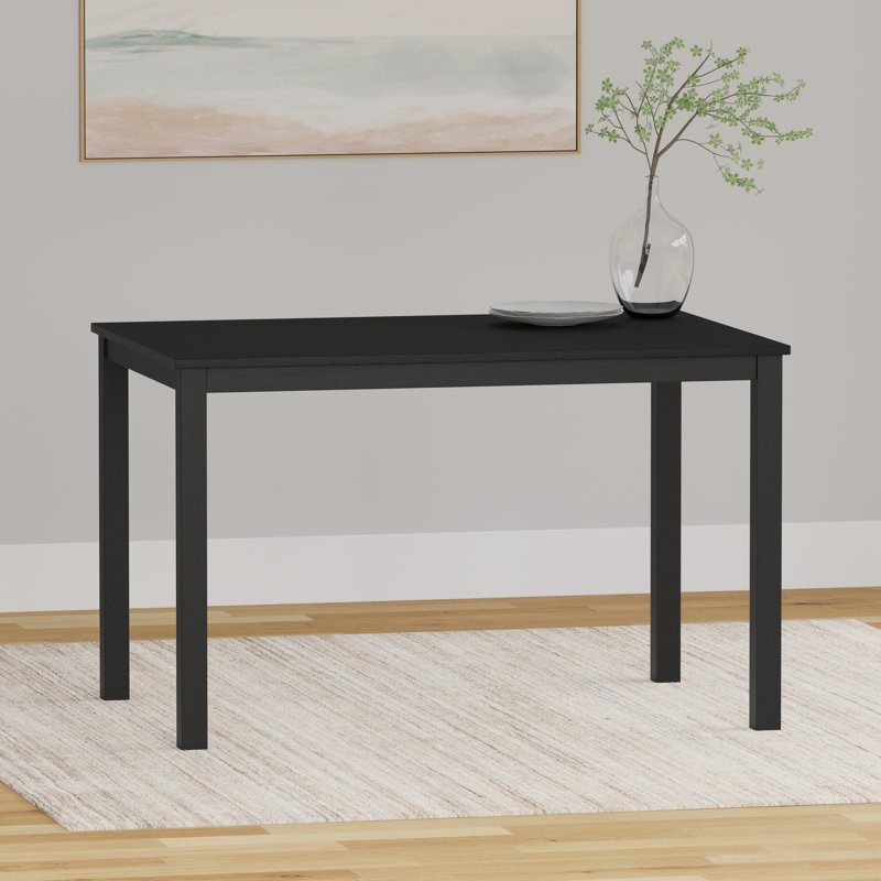 Solid Wood Dining Table, Black, Black