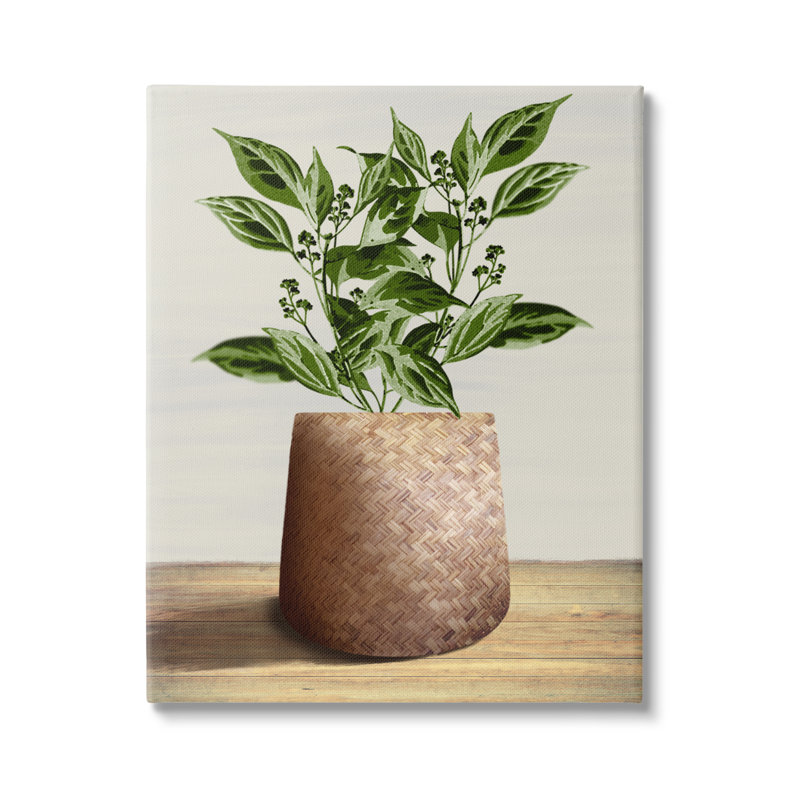 Plante en pot tissé par Marcus Prime, H 40 po x l 30 po x P 1,5 po