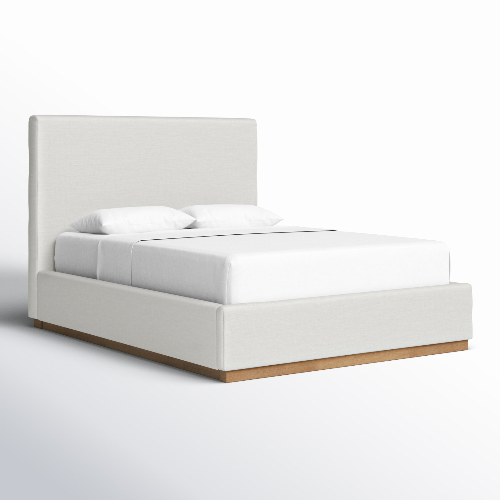 Citori Linen Upholstered Bed, Queen, Cream Linen Textured Fabric
