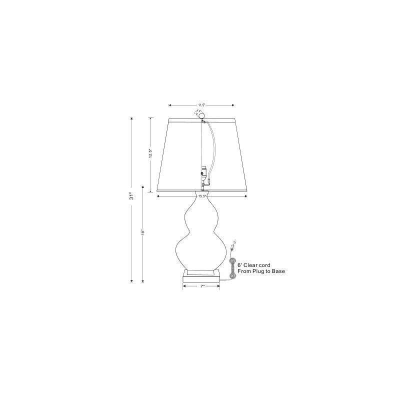 Scalamandre 31" White/Green Table Lamp