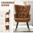 25.5'' Wide  Faux Leather Wingback Chair Mid-century Modern Tufted Armchair with Metal Leg