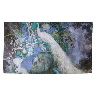 Tapis gris/vert peacock avec fleurs Maciel