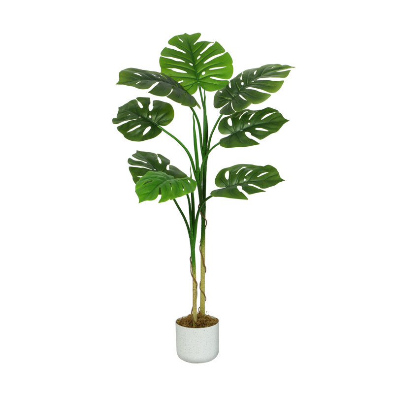 Antavis Faux Monstera Tree in Pot, 120cm H  x 30cm W  x 30cm D