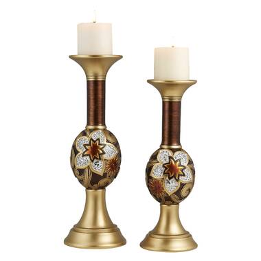 Glass Tabletop Candle Accessories (Set of 12) Mercer41 Color: Gold, Size: 4.4 H x 8.7 W x 11.2 D