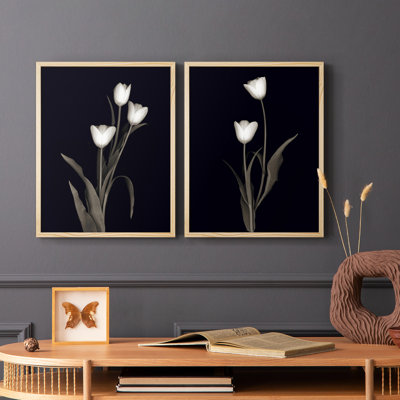 «Tulip Pose I», reproduction encadrée de qualité supérieure - prête à être accrochée - aucun clou requis - aucun clou requis