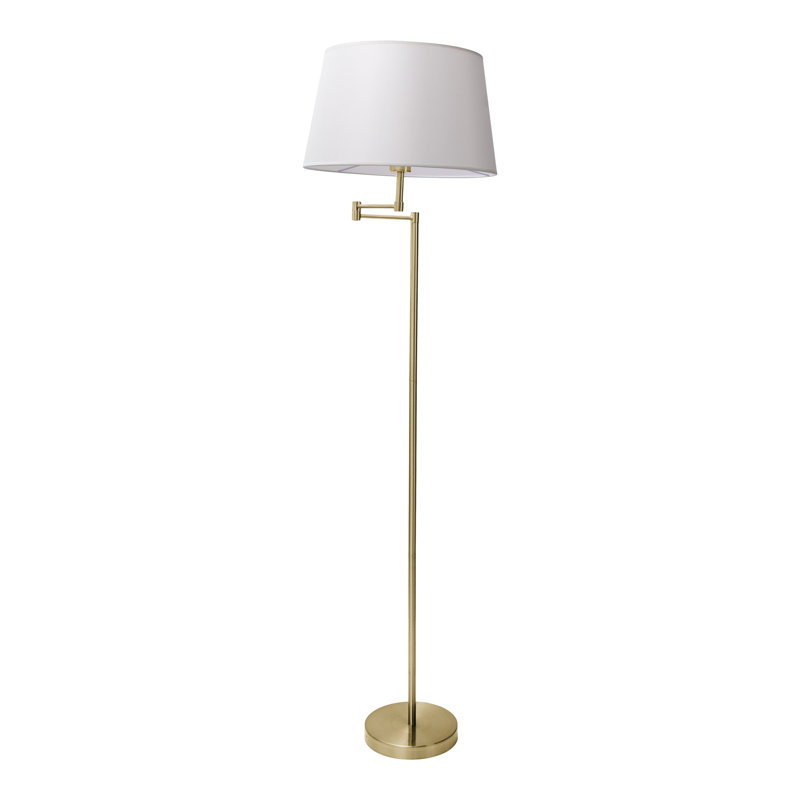 158cm Swing Arm Floor Lamp, Brass