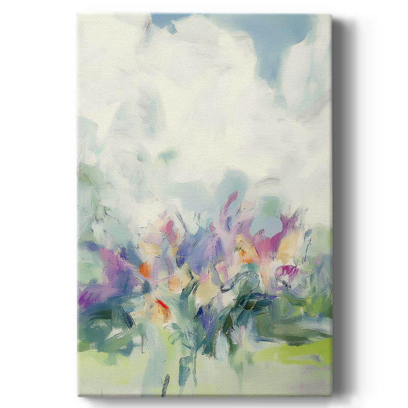 Floral sur toile tendue avec châssis XXXII, prête à être accrochée, H 27 po x l 18 po
