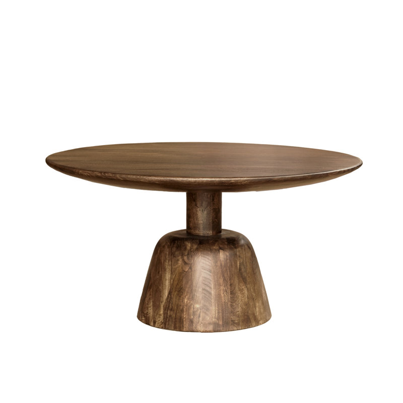 Transitional Solid Hand-made Mango Wood Round Coffee Table