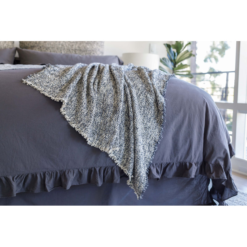 Brentwood Hand Woven Throw Blanket, Steel