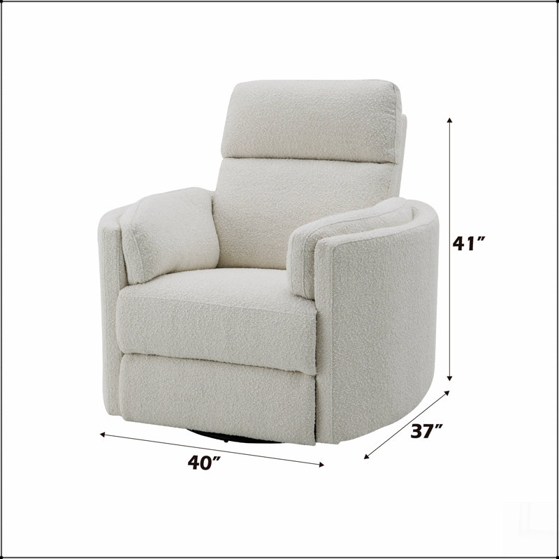 Fauteuil inclinable oscillant Sagen Beige Boucle, Beige bouclé
