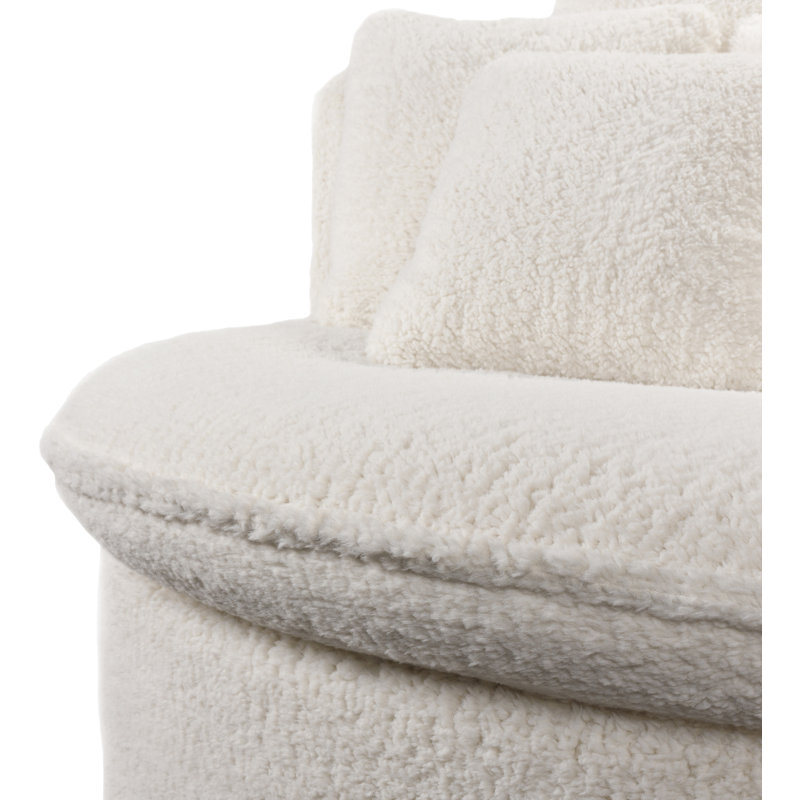 Mae Modern Accent Chair, Ivory Polyester