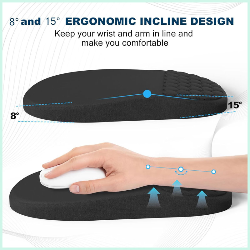 Repose-poignets ergonomique avec tapis de souris et clavier