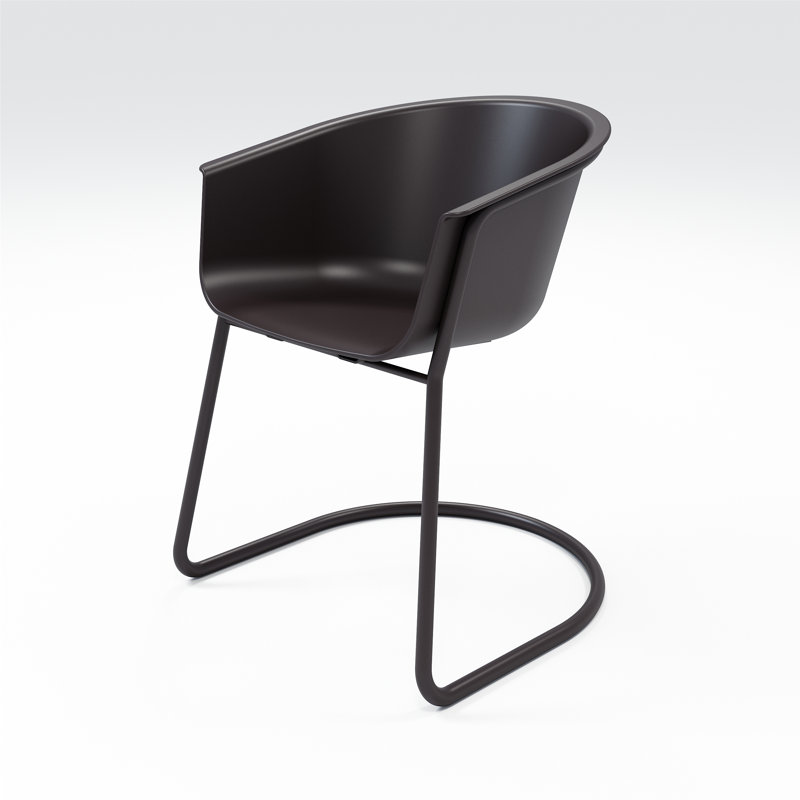 Chaise avec accoudoirs Tee, Café noir