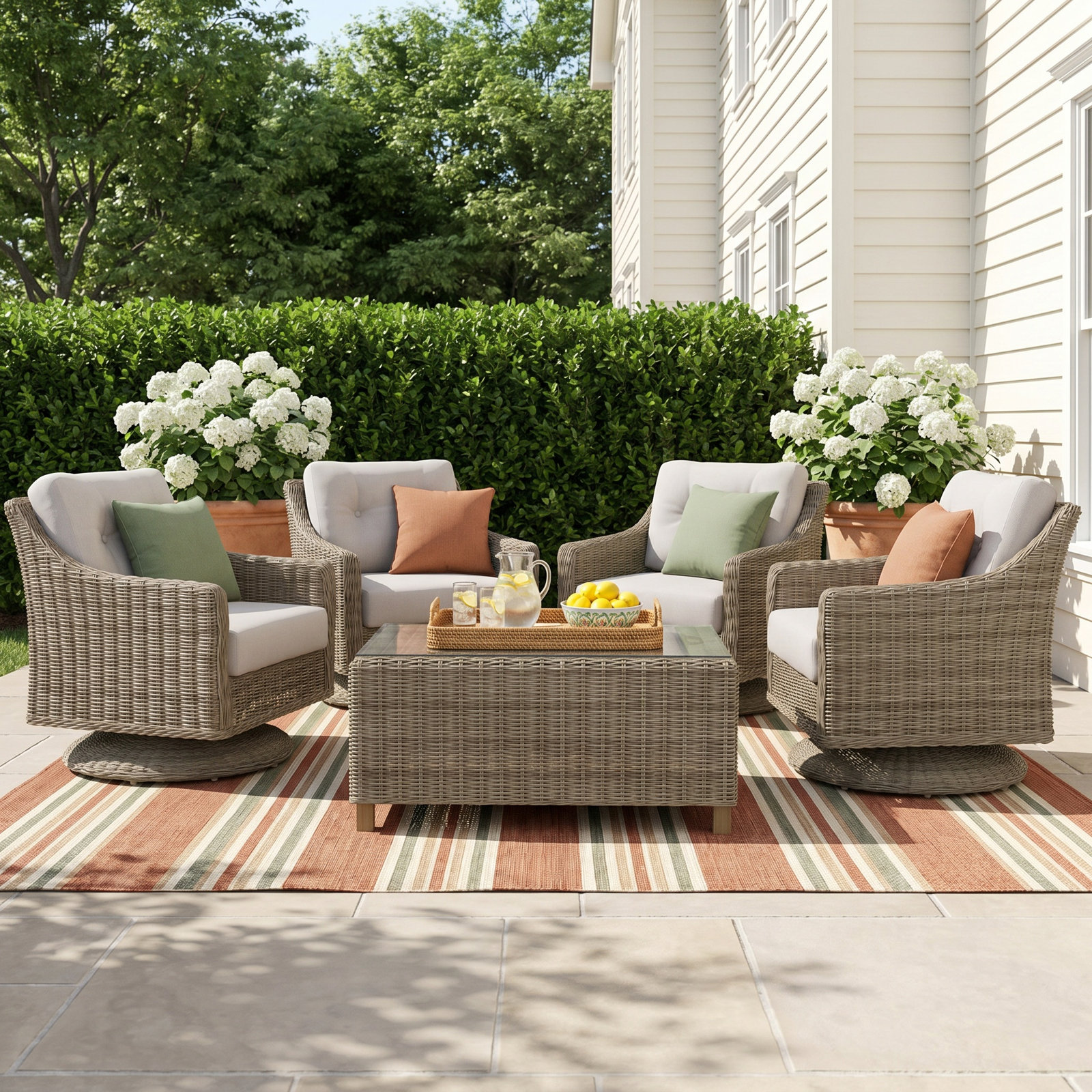 Kells Sunbrella® 4-Person Patio Swivel Seating Group