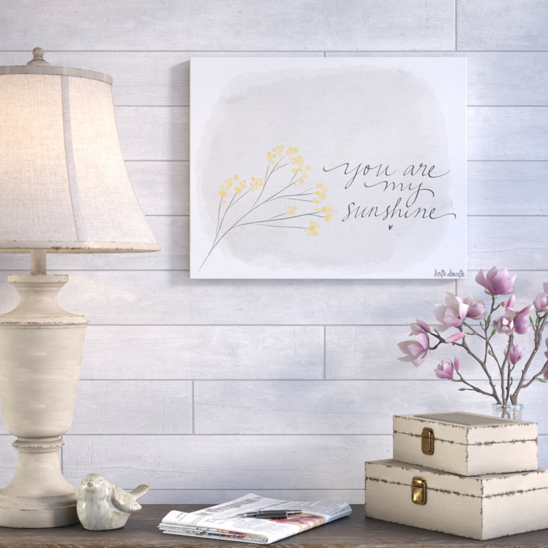 You Are My Sunshine - fleur jaune, H 16 po x l 20 po x 1,5 po, Toile tendue
