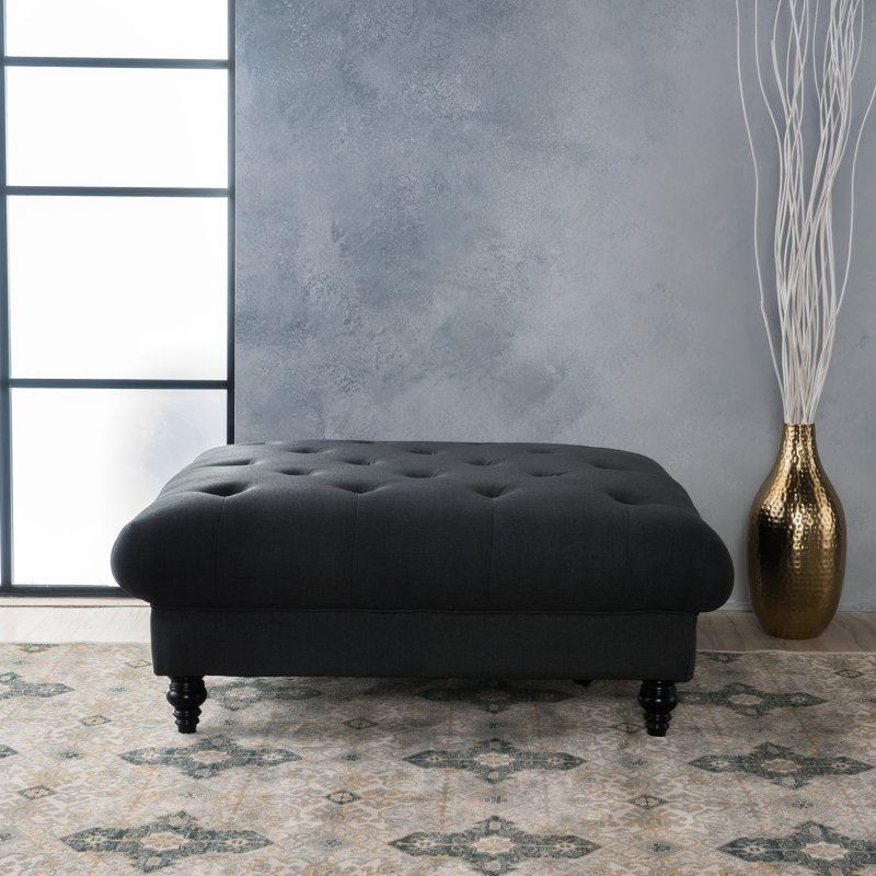Kd - Polyvalent pour tout espace. Tissu gris foncé, capitonnage à boutons, revêtement en mélange de couleur unie, pieds en bouleau avec finition brune. 40,33 po x 17,27 po, option de sièges supplémentaires confortables à 100%,