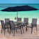 Alyah Rectangular 6 - Person 60'' Long Dining Set with Umbrella