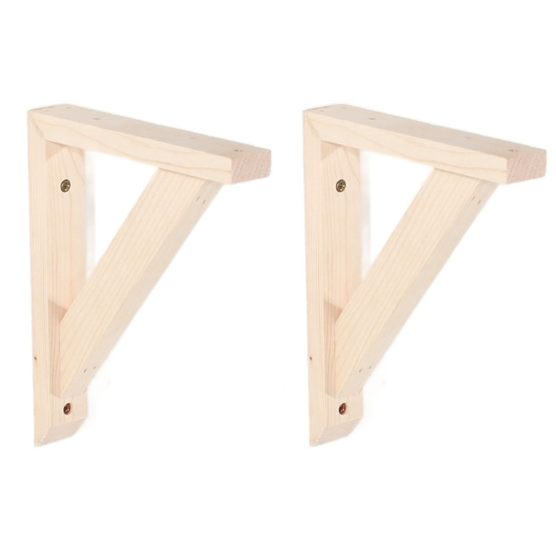 Set of 2 Small Pre-Sanded Cantilever Brackets, DIY Pair, Pine Wood, Small
