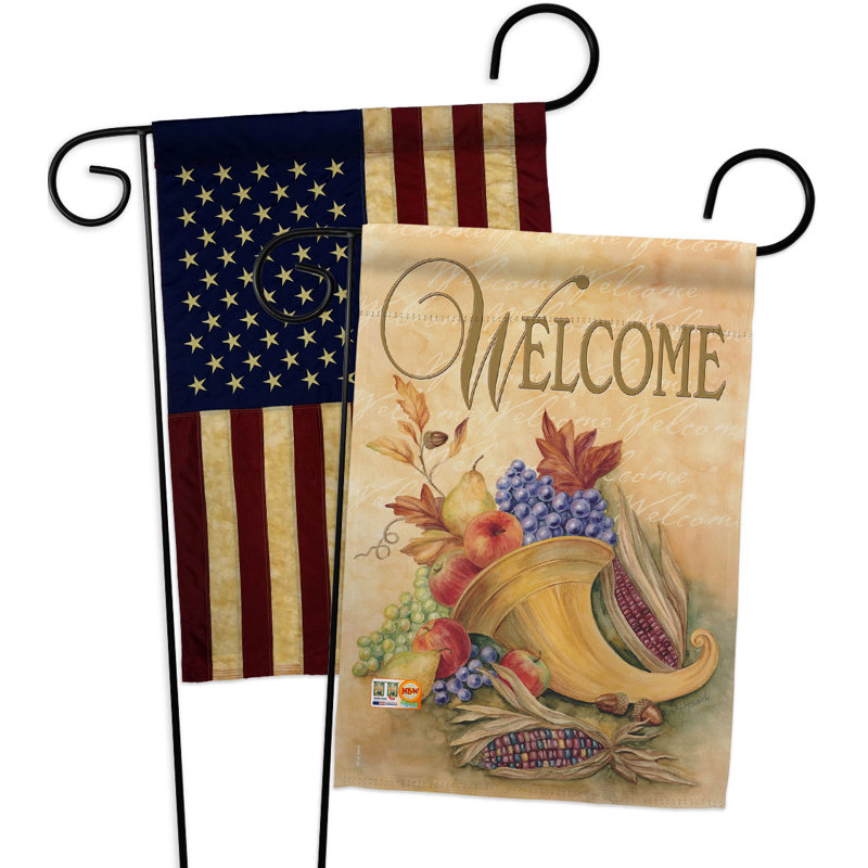 Double Sided 18.5'' H x 13'' W Polyester Thanksgiving Garden Flag