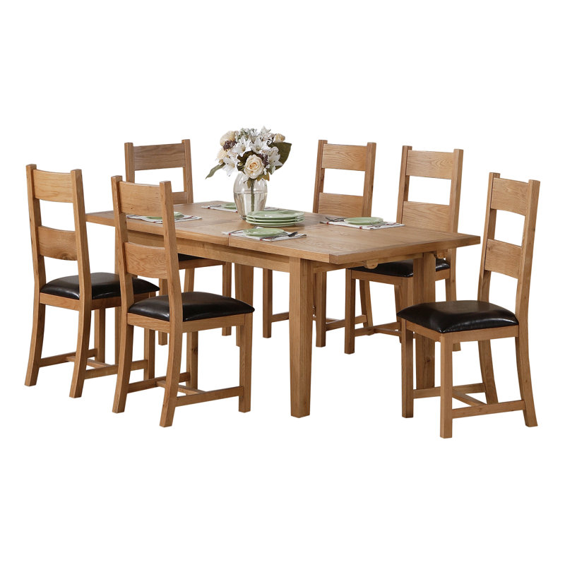 Jana Butterfly Leaf Solid Oak Dining Set