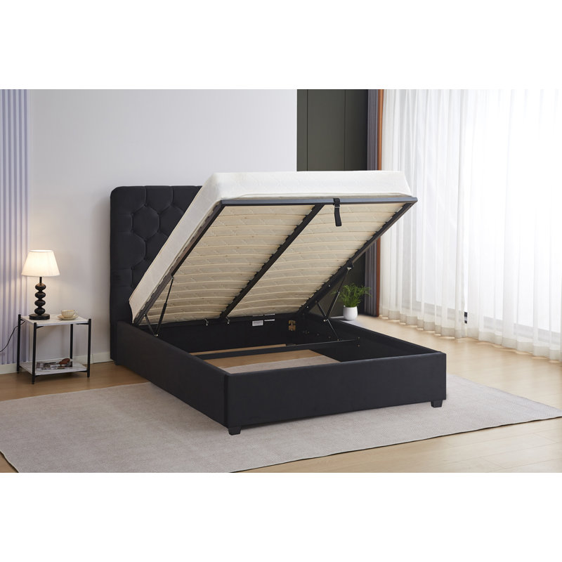Madison Ottoman Bedframe, Kingsize (5'), Black