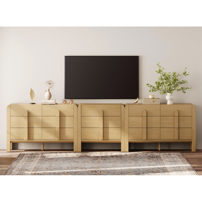 Adora Modern Dresser TV Stand For Tvs Up To 120 Inch, 3-In-1 Wood Media Console Table With 15 Drawers, Mid Century Entertainment Center With Storage For Living Room Bedroom