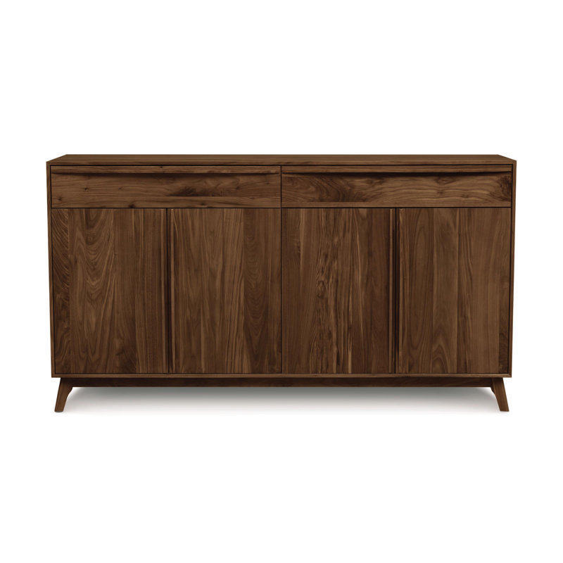 Catalina 66.13'' W Solid Wood Sideboard, Natural Walnut