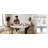 42.1-Inch Round Pedestal Dining Table with White Marble-Look Top, Versatile Mid-Century Style Table for Dining, Living Room, or Office Use