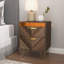 Table de chevet à DEL avec 2 tiroirs et pieds en métal doré au fini grain de bois pour le salon de la chambre à coucher-484312117