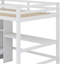 Lit mezzanine double en bois avec bureau sous le lit, lit mezzanine avec tablettes multifonctionnelles, lit en bois massif, aucun sommier nécessaire-1315196758