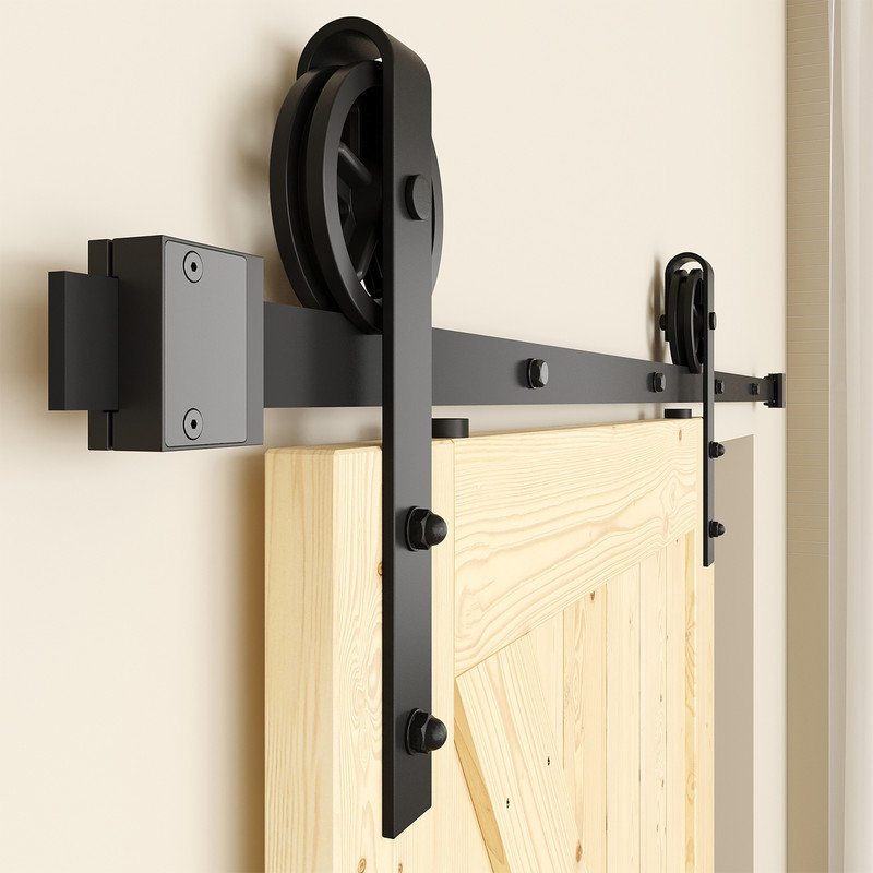 Steel Single Door Barn Door Hardware Kit Standard Single, 48 in.